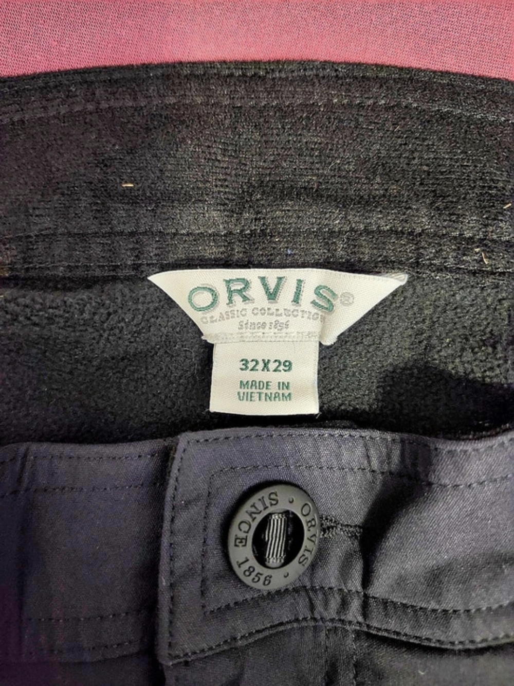 ORVIS Straight Leg Pants Waist 32X29 Black - Picture 3 of 3